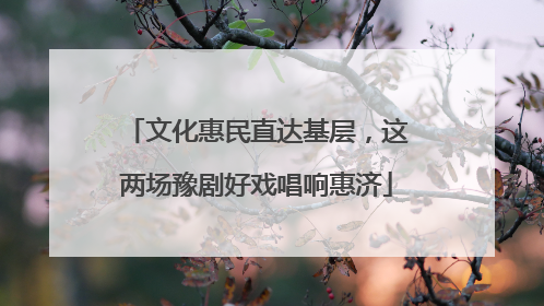 文化惠民直达基层，这两场豫剧好戏唱响惠济