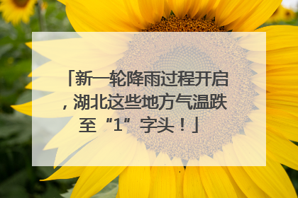新一轮降雨过程开启，湖北这些地方气温跌至“1”字头！