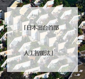 日本出台首部人工智能法