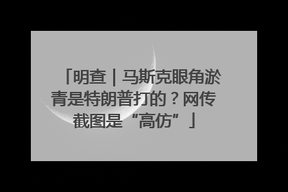 明查｜马斯克眼角淤青是特朗普打的？网传截图是“高仿”