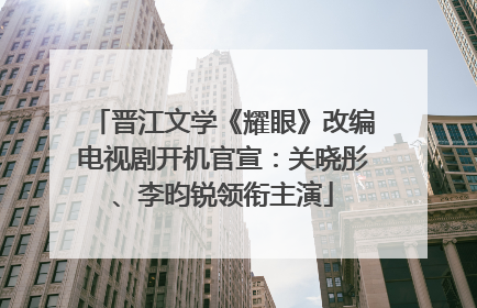 晋江文学《耀眼》改编电视剧开机官宣：关晓彤、李昀锐领衔主演