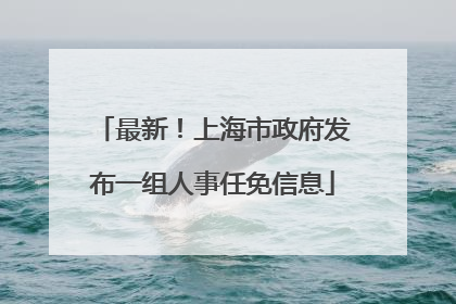 最新！上海市政府发布一组人事任免信息