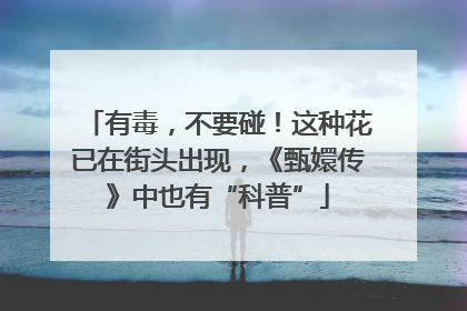 有毒，不要碰！这种花已在街头出现，《甄嬛传》中也有“科普”
