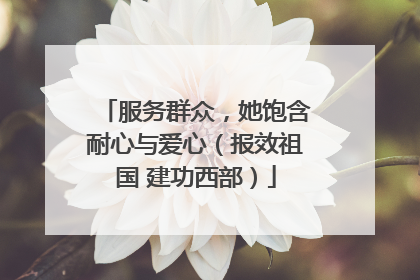 服务群众，她饱含耐心与爱心（报效祖国 建功西部）