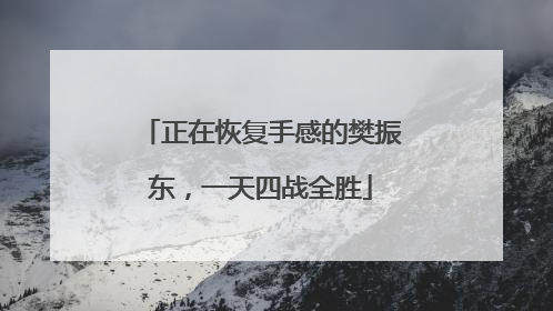 正在恢复手感的樊振东，一天四战全胜