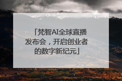 梵智AI全球直播发布会，开启创业者的数字新纪元