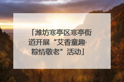 潍坊寒亭区寒亭街道开展“艾香童趣·粽情敬老”活动