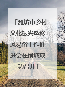 潍坊市乡村文化振兴暨移风易俗工作推进会在诸城成功召开