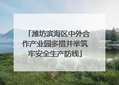 潍坊滨海区中外合作产业园多措并举筑牢安全生产防线