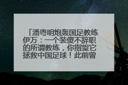 潘粤明炮轰国足教练伊万：一个装傻不辞职的所谓教练，你指望它拯救中国足球！此前曾多次发文评价国足