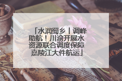水润蜀乡丨调峰助航！川渝开展水资源联合调度保障嘉陵江大件航运