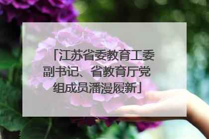 江苏省委教育工委副书记、省教育厅党组成员潘漫履新