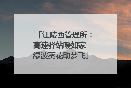 江陵西管理所：高速驿站暖如家 绿波葵花助梦飞