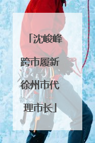 沈峻峰跨市履新徐州市代理市长