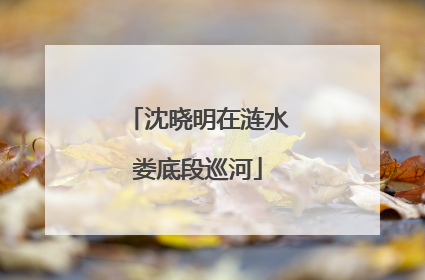 沈晓明在涟水娄底段巡河