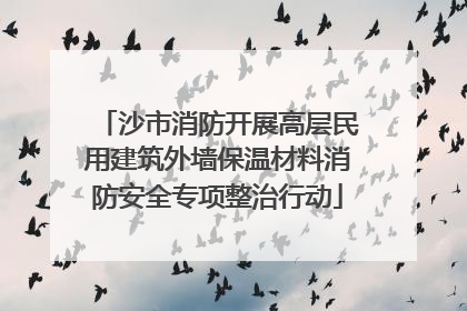 沙市消防开展高层民用建筑外墙保温材料消防安全专项整治行动