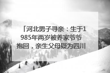 河北男子寻亲：生于1985年两岁被养家爷爷抱回，亲生父母疑为四川仪陇人｜红星寻人
