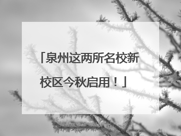 泉州这两所名校新校区今秋启用！