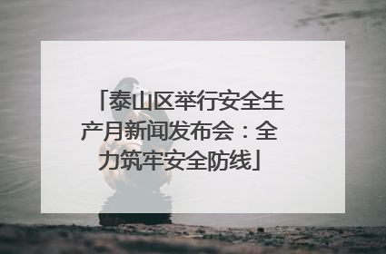 泰山区举行安全生产月新闻发布会：全力筑牢安全防线