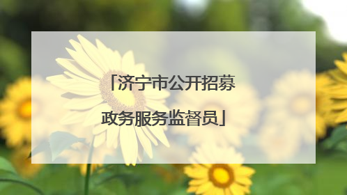 济宁市公开招募政务服务监督员
