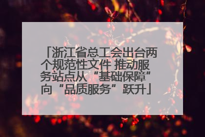 浙江省总工会出台两个规范性文件 推动服务站点从“基础保障”向“品质服务”跃升