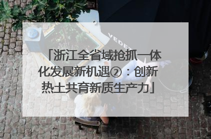 浙江全省域抢抓一体化发展新机遇②：创新热土共育新质生产力