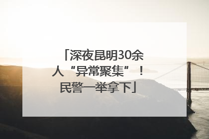 深夜昆明30余人“异常聚集”！民警一举拿下