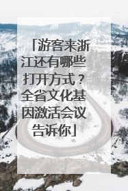 游客来浙江还有哪些打开方式？全省文化基因激活会议告诉你