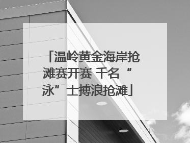 温岭黄金海岸抢滩赛开赛 千名“泳”士搏浪抢滩