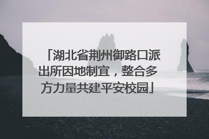 湖北省荆州御路口派出所因地制宜，整合多方力量共建平安校园