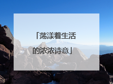 荡漾着生活的浓浓诗意