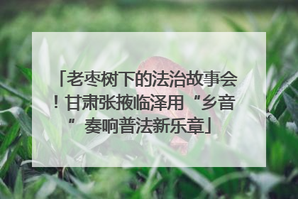 老枣树下的法治故事会！甘肃张掖临泽用“乡音”奏响普法新乐章