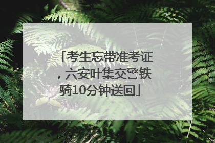 考生忘带准考证，六安叶集交警铁骑10分钟送回