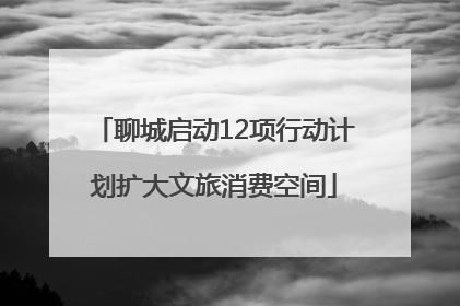 聊城启动12项行动计划扩大文旅消费空间