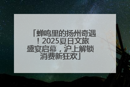 蝉鸣里的扬州奇遇！2025夏日文旅盛宴启幕，沪上解锁消费新狂欢