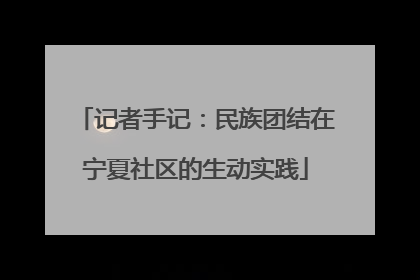 记者手记：民族团结在宁夏社区的生动实践