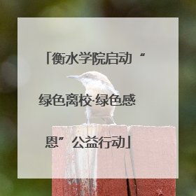 衡水学院启动“绿色离校·绿色感恩”公益行动