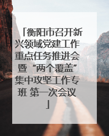衡阳市召开新兴领域党建工作重点任务推进会暨“两个覆盖”集中攻坚工作专班 第一次会议