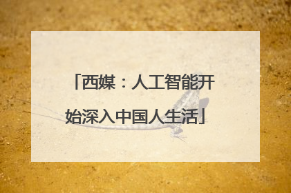 西媒：人工智能开始深入中国人生活
