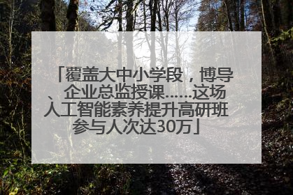 覆盖大中小学段，博导、企业总监授课……这场人工智能素养提升高研班参与人次达30万