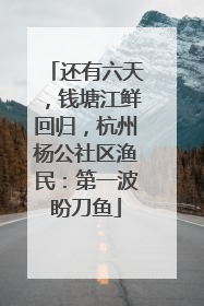 还有六天，钱塘江鲜回归，杭州杨公社区渔民：第一波盼刀鱼