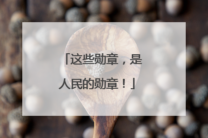 这些勋章，是人民的勋章！