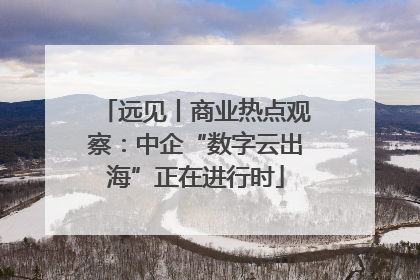 远见丨商业热点观察：中企“数字云出海”正在进行时