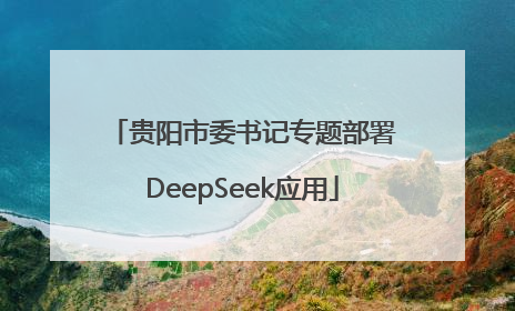 贵阳市委书记专题部署DeepSeek应用
