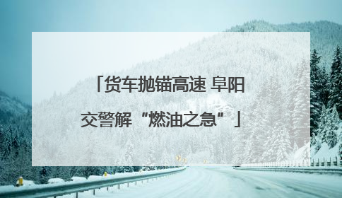 货车抛锚高速 阜阳交警解“燃油之急”