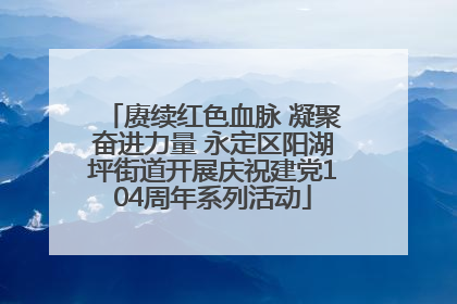 赓续红色血脉 凝聚奋进力量 永定区阳湖坪街道开展庆祝建党104周年系列活动