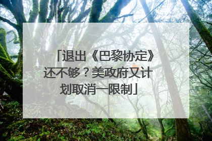 退出《巴黎协定》还不够？美政府又计划取消一限制