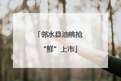 邻水县油桃抢“鲜”上市
