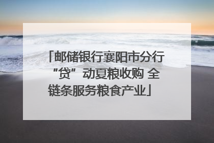 邮储银行襄阳市分行“贷”动夏粮收购 全链条服务粮食产业