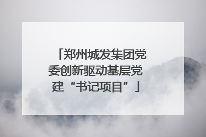 郑州城发集团党委创新驱动基层党建“书记项目”